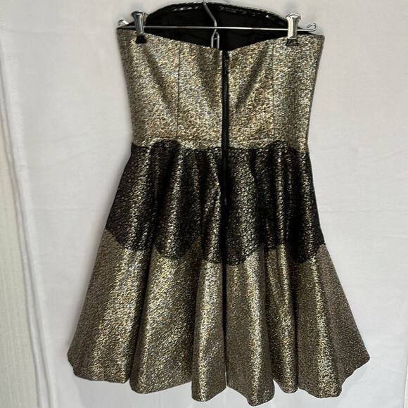 Anthropologie FB by Sachin & Babi Foil Brocade Strapless Mini Dress Size 0 - Picture 7 of 12
